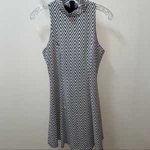 Striped High necked dress